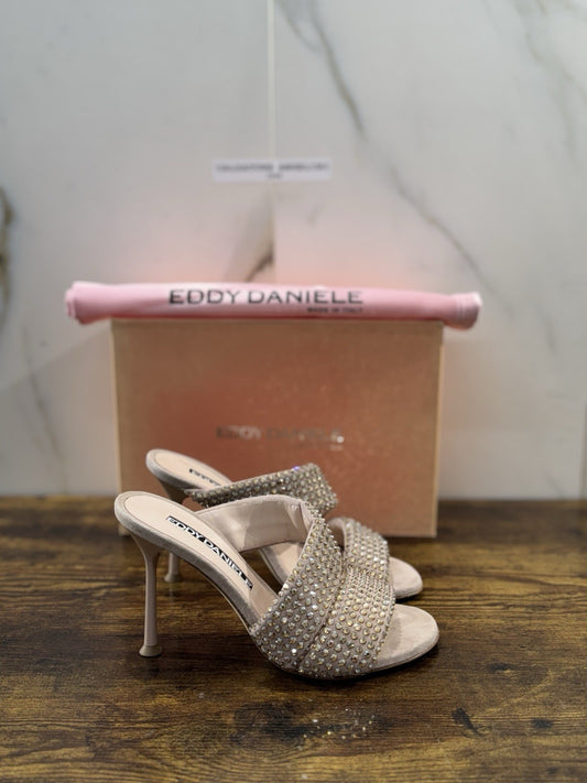 Eddy Daniele Sandalo Nude  Real Swarovski Con Tacco Donna 37.5