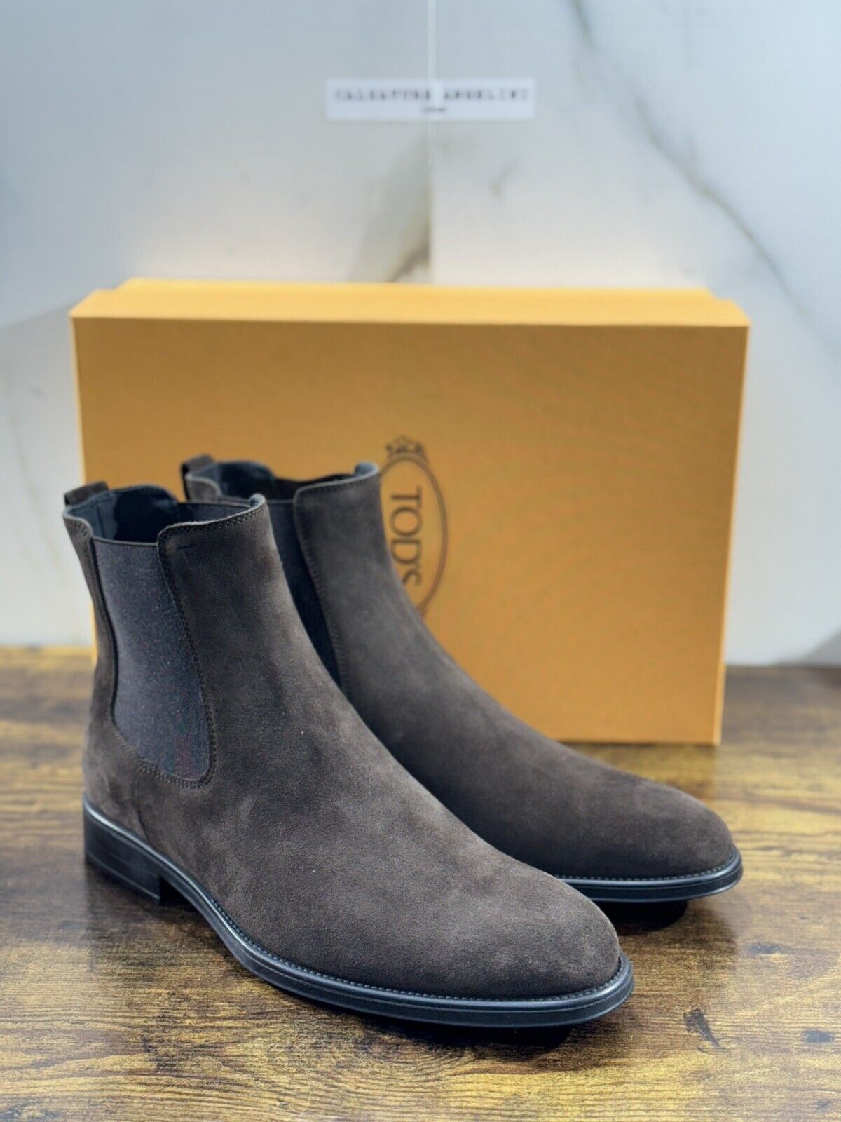 Tod’s Chelsea Boot  uomo suede Testa Moro     luxury tod’s men boot 44