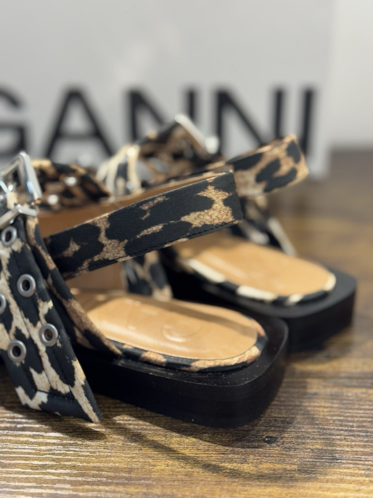 Ganni Ballerina Sling Back In Leopard   Casual Ganni Scarpa Donna 41