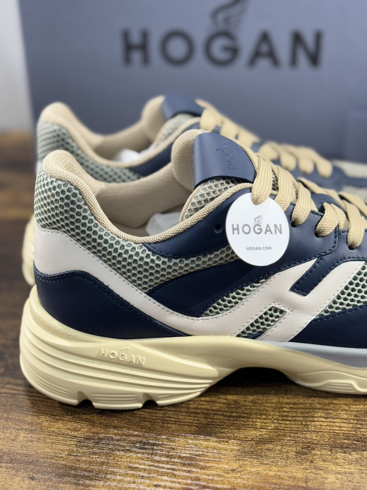 Hogan H665   sneaker Pelle Blu    memory foam Luxury Hogan Men 40.5