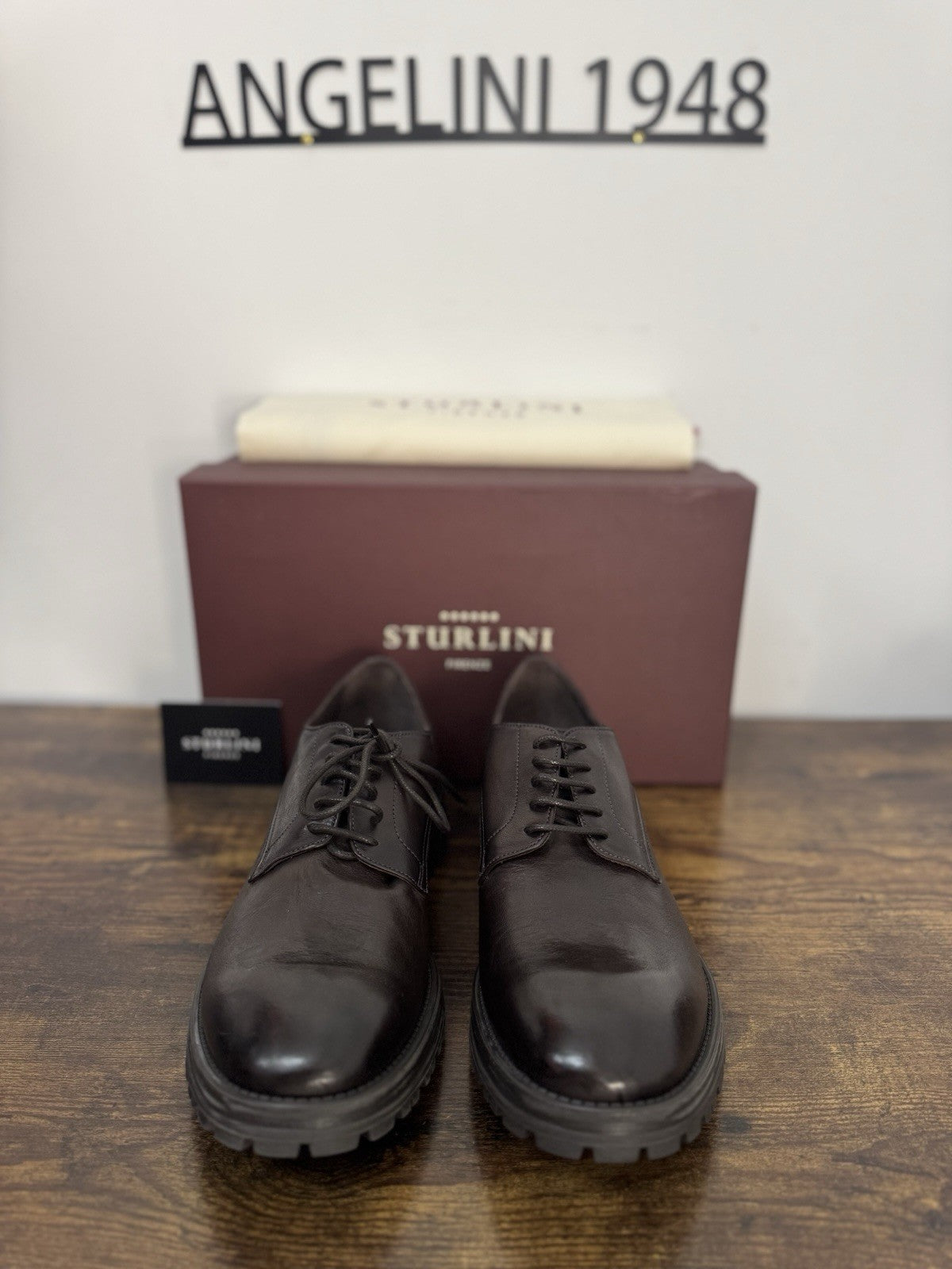 Sturlini  Derby Pelle Marrone Ultra Flex   Luxury Scarpa Uomo 44