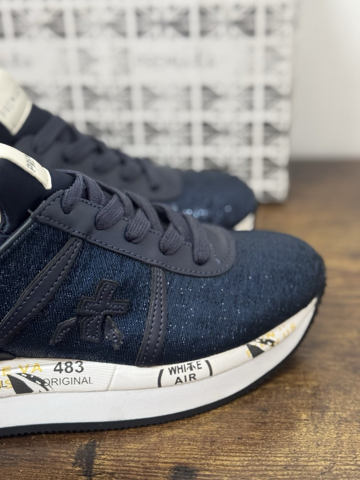 Premiata Sneaker Liz Blu  Tessuto E  Pelle    Casual Premiata Scarpa Donna 38