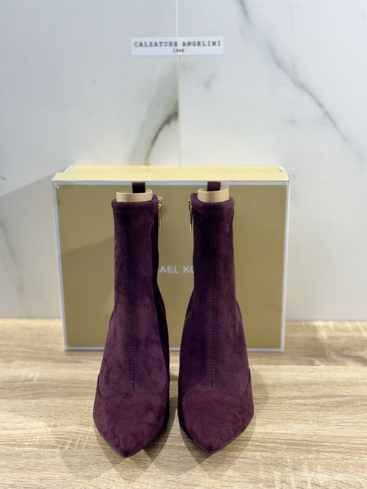 Michael Kors Clara Mid Bootie Suede Merlot  Con Tacco 40