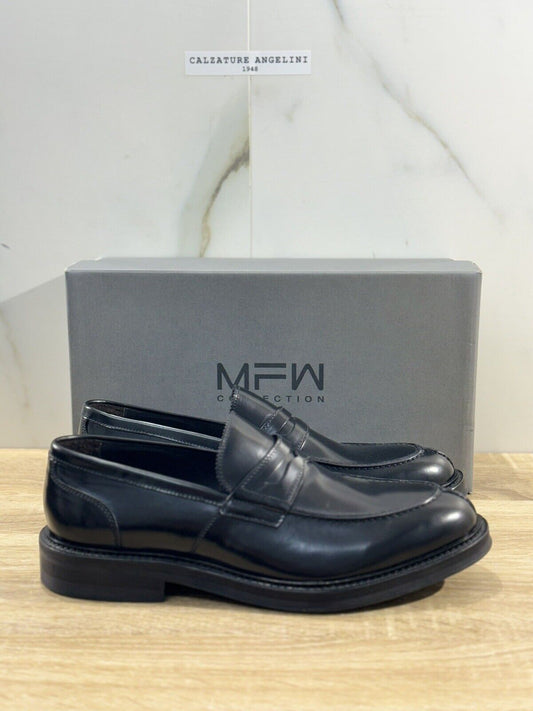 Marco Ferretti Mocassino Uomo Fondo Gomma Casual Loafer Pelle Nera 46