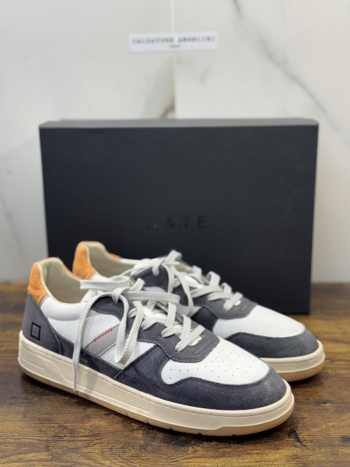 D.A.T.E Court 2.0 Sneaker Pelle Bianco Grey     Casual Uomo 40