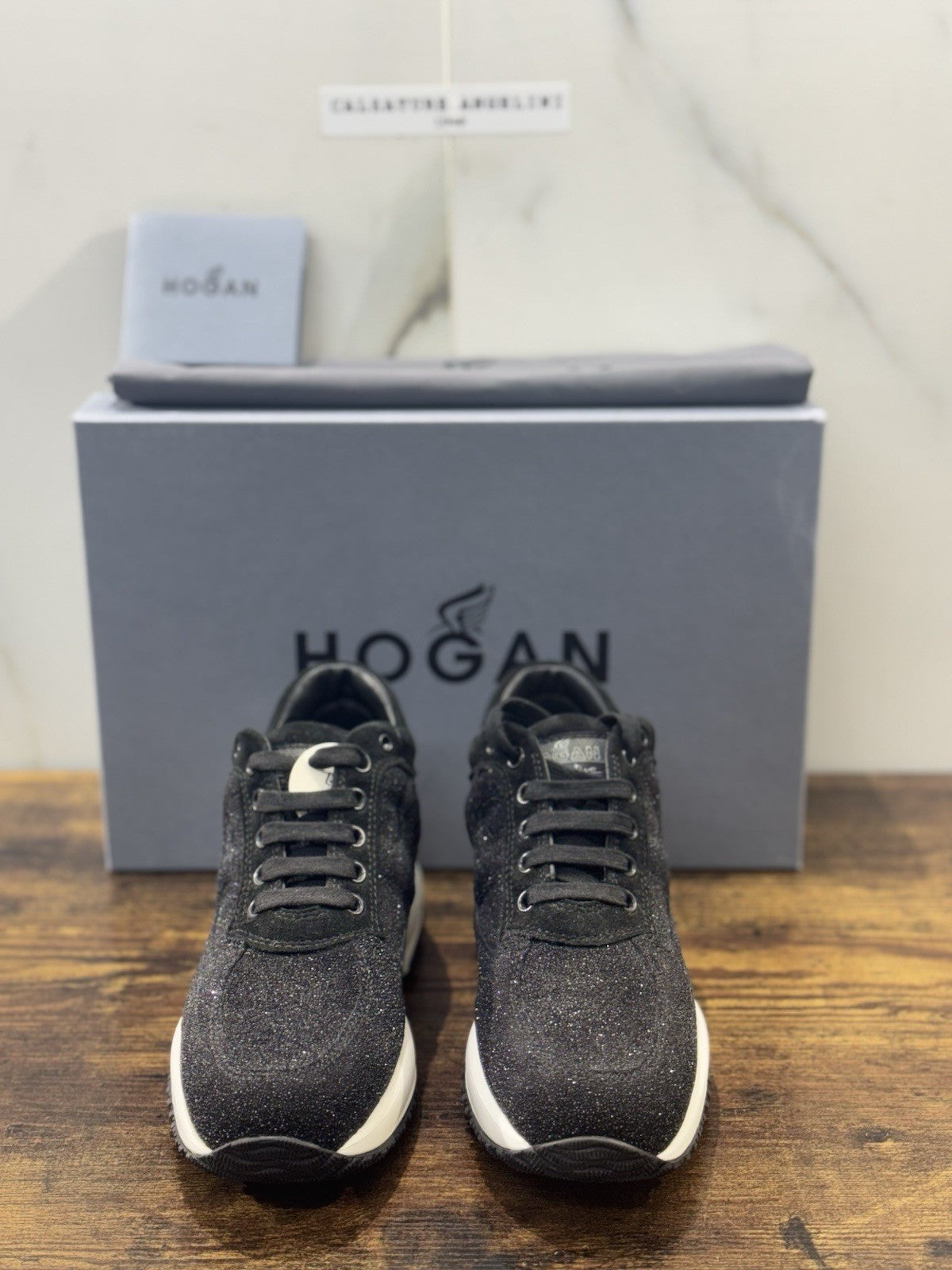 Hogan Interactive Suede Nero Strass Casual Hogan Donna 37.5