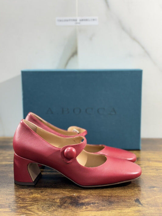 A.Bocca Two For Love Scarpa Donna Pelle   Rosso    Con Tacco Luxury 38.5