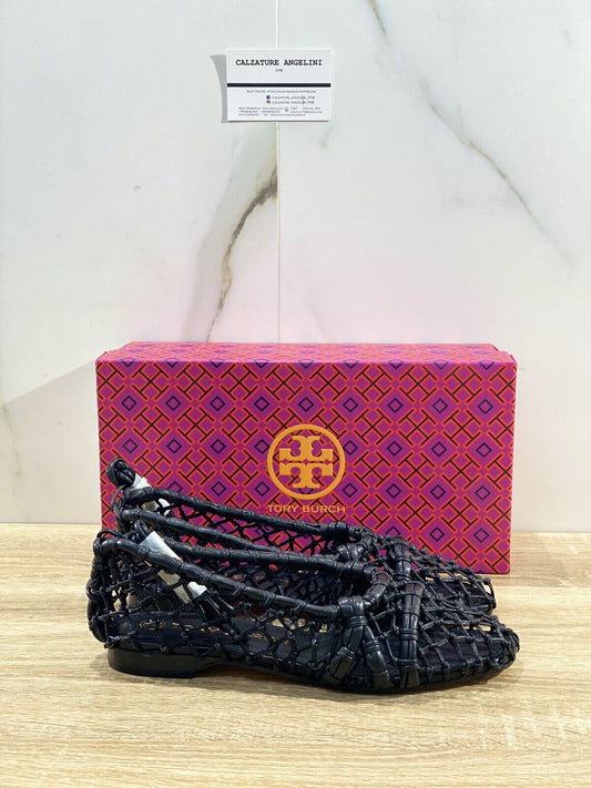 Tory Burch Helena 15 Mm 71671 Ballerina Donna In Pelle Nera Luxury Tory B 38.5