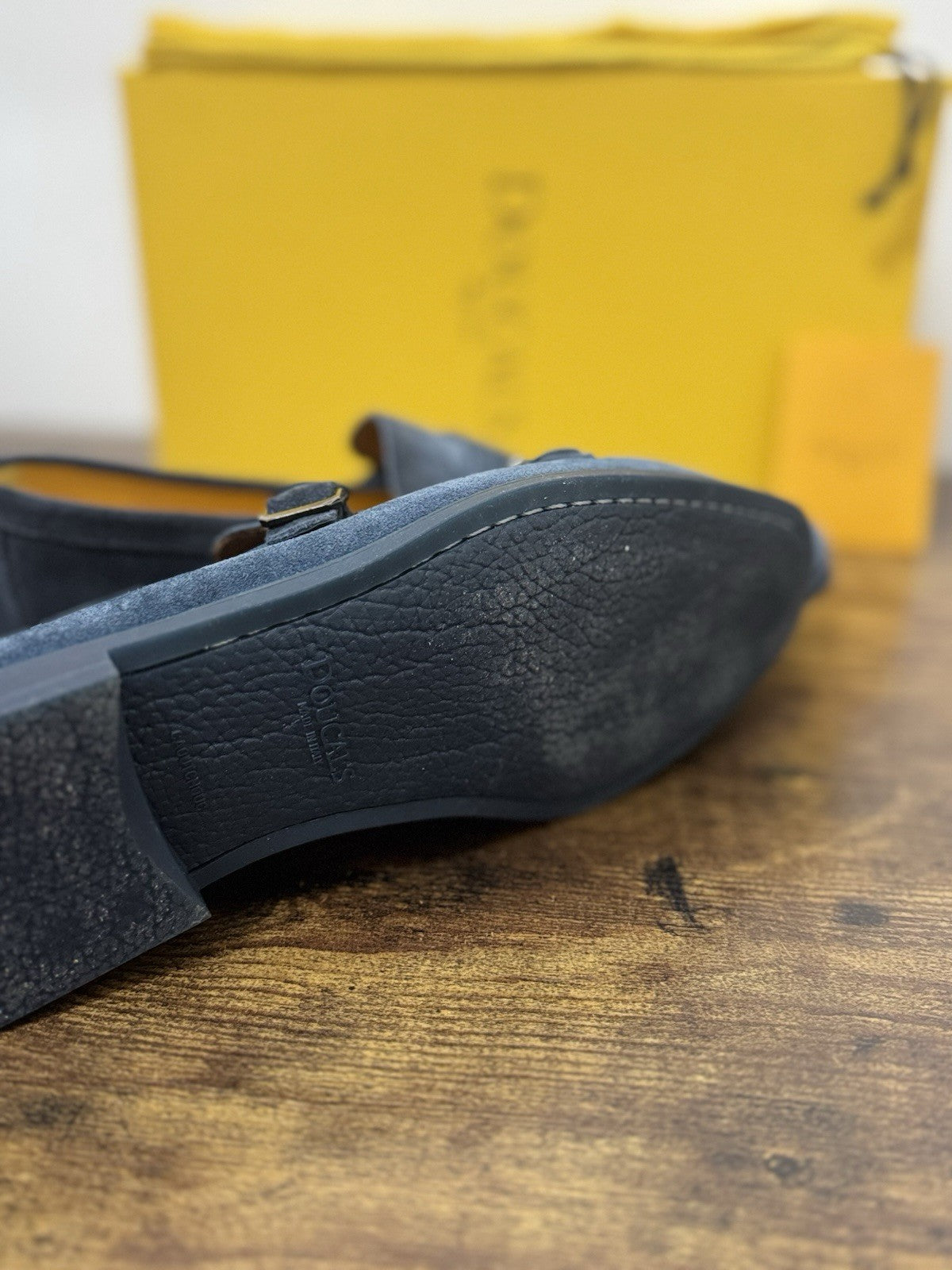 Doucal’s  Mocassino Doppia Fibbia Suede Blu  Flexible  Casual Scarpa Uomo 42.5