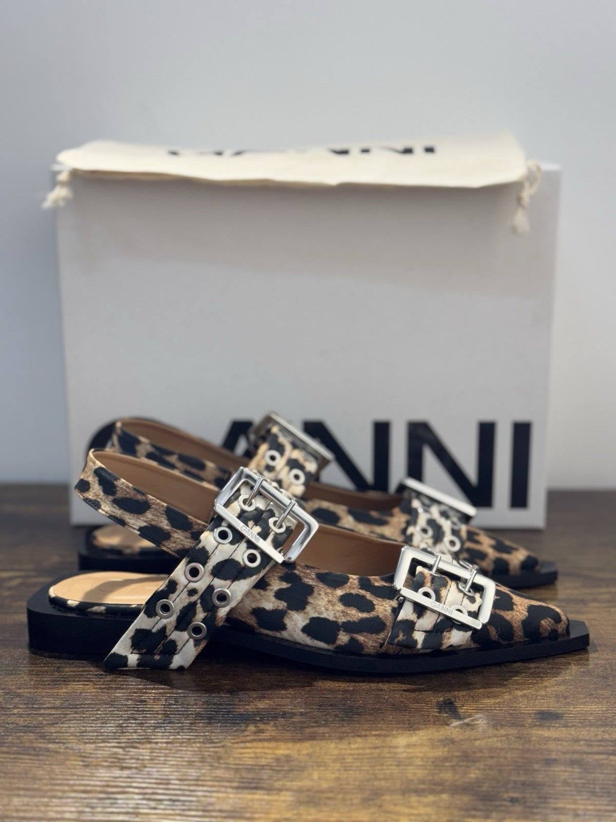 Ganni Ballerina Sling Back In Leopard   Casual Ganni Scarpa Donna 41