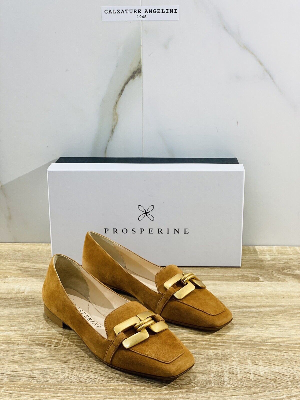 Prosperine mocassino donna in Suede Cuoio Luxury  made in italy 40