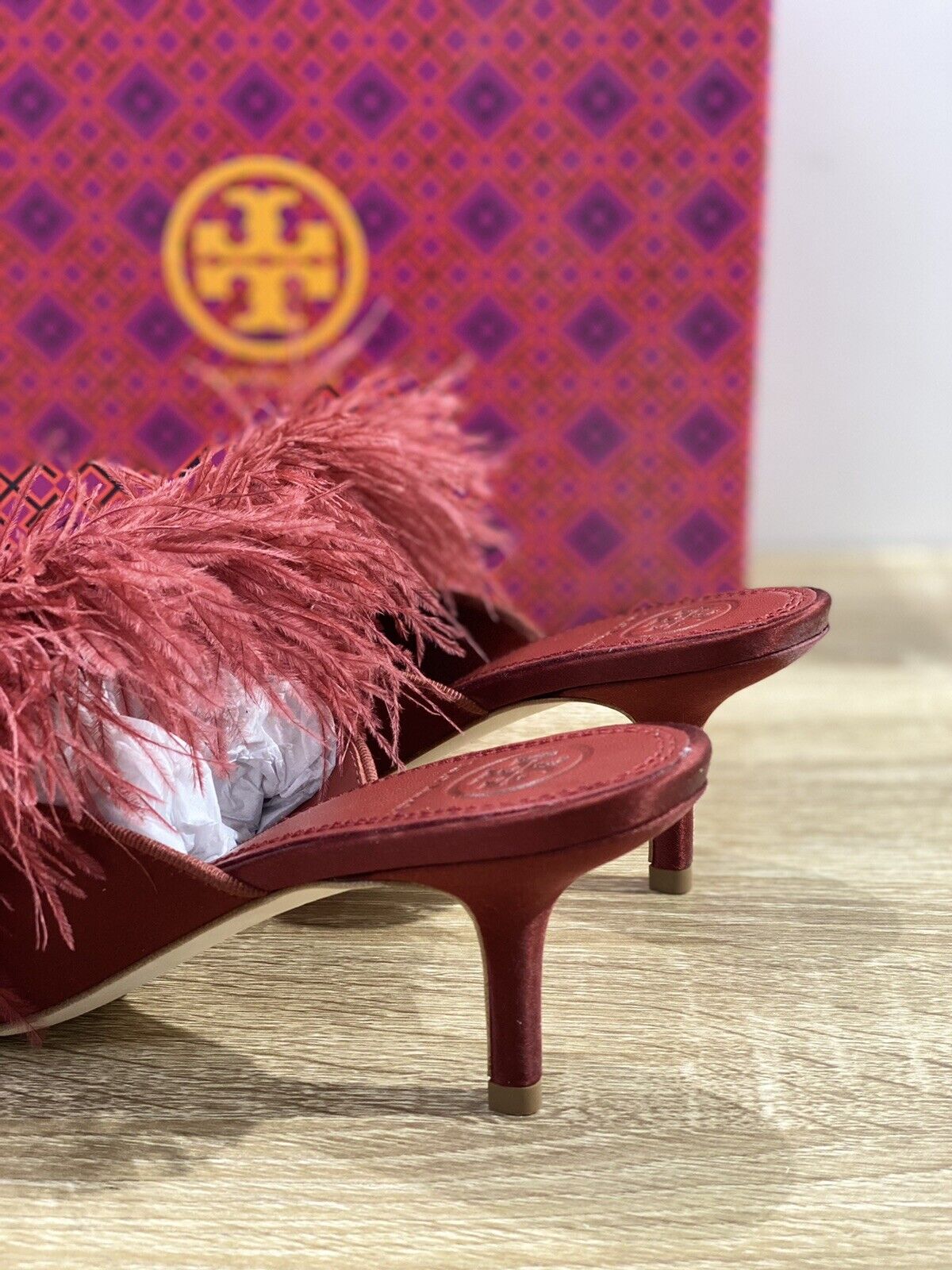 Tory Burch Elodie 65 MM Mule In Seta Bordo’ Luxury 47464 Donna 37.5