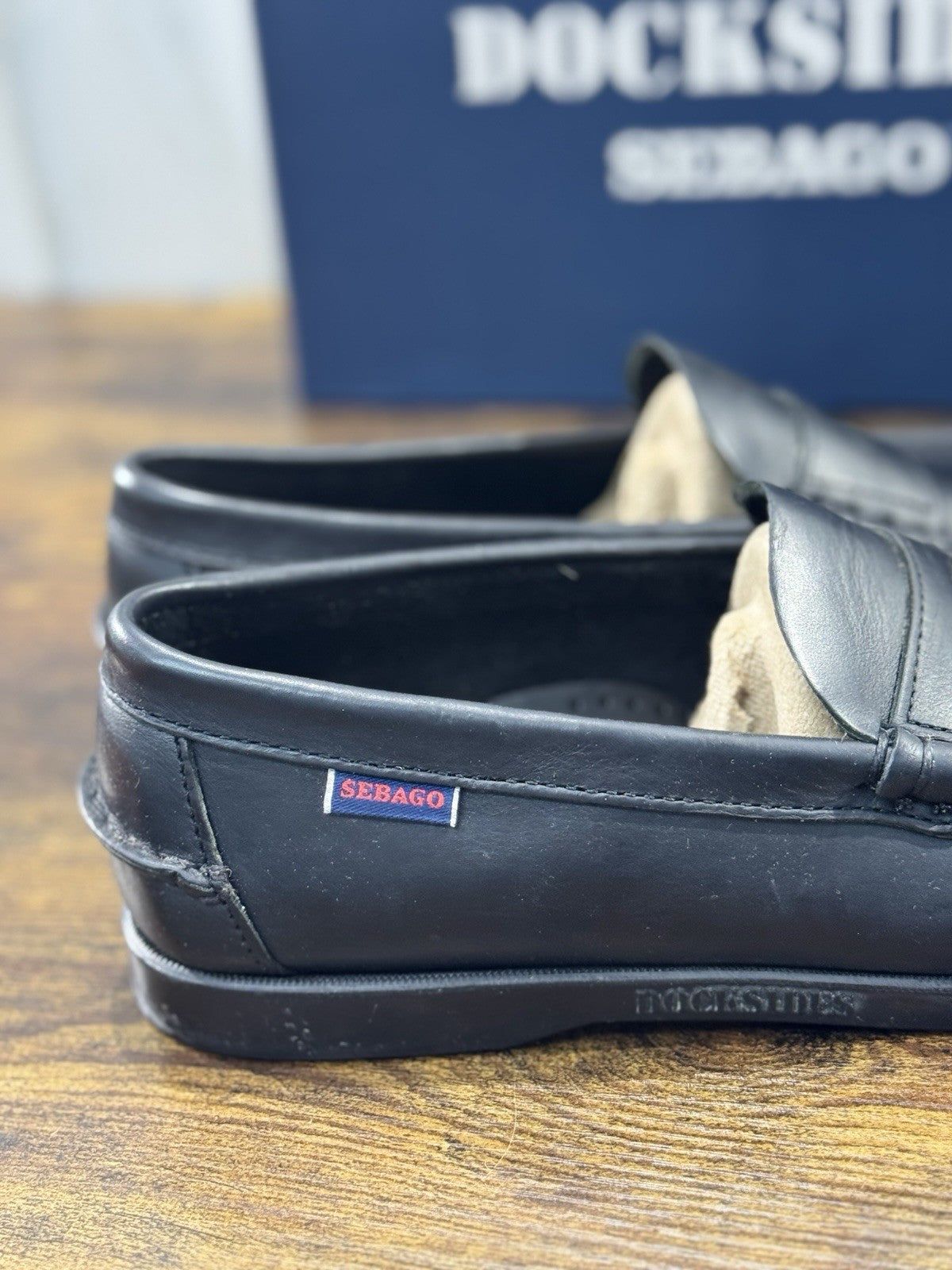 Sebago Dolphin Waxed Mocassino Pelle Nero Icon Sebago Uomo 41