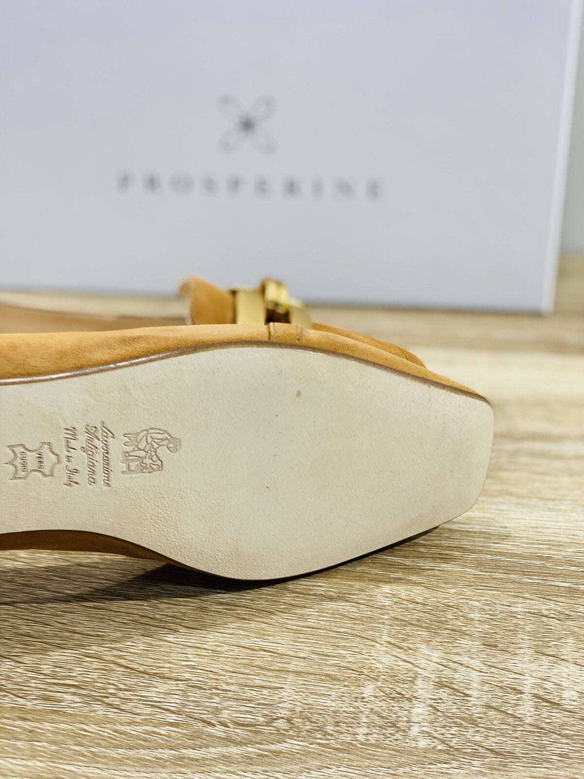 Prosperine mocassino donna in Suede Cuoio Luxury  made in italy 37