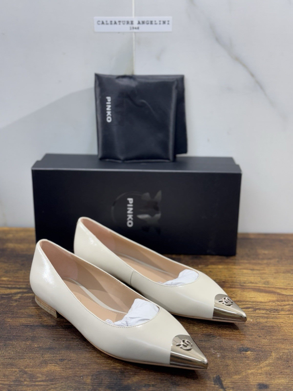 Pinko Ballerina Gianira Pelle Yogurt Casual Pinko Donna 40