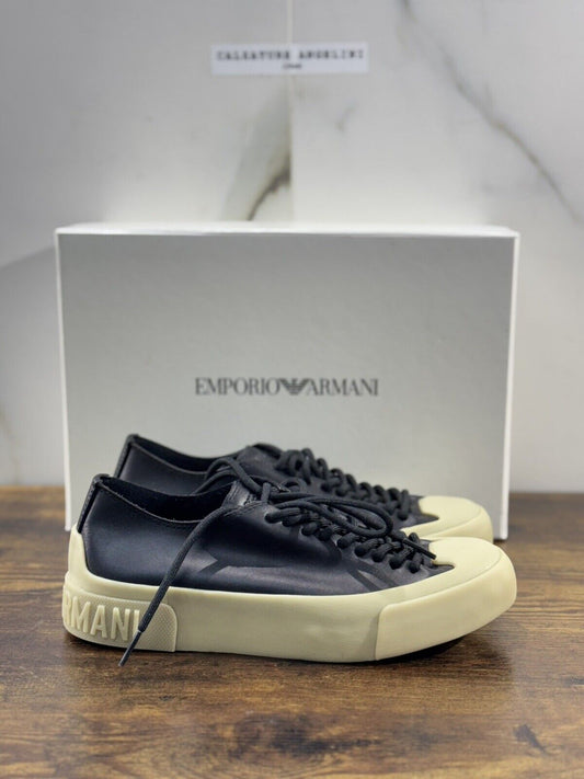 Emporio Armani Sneaker Donna Pelle Nera Cusual Armani Woman Sneaker 37