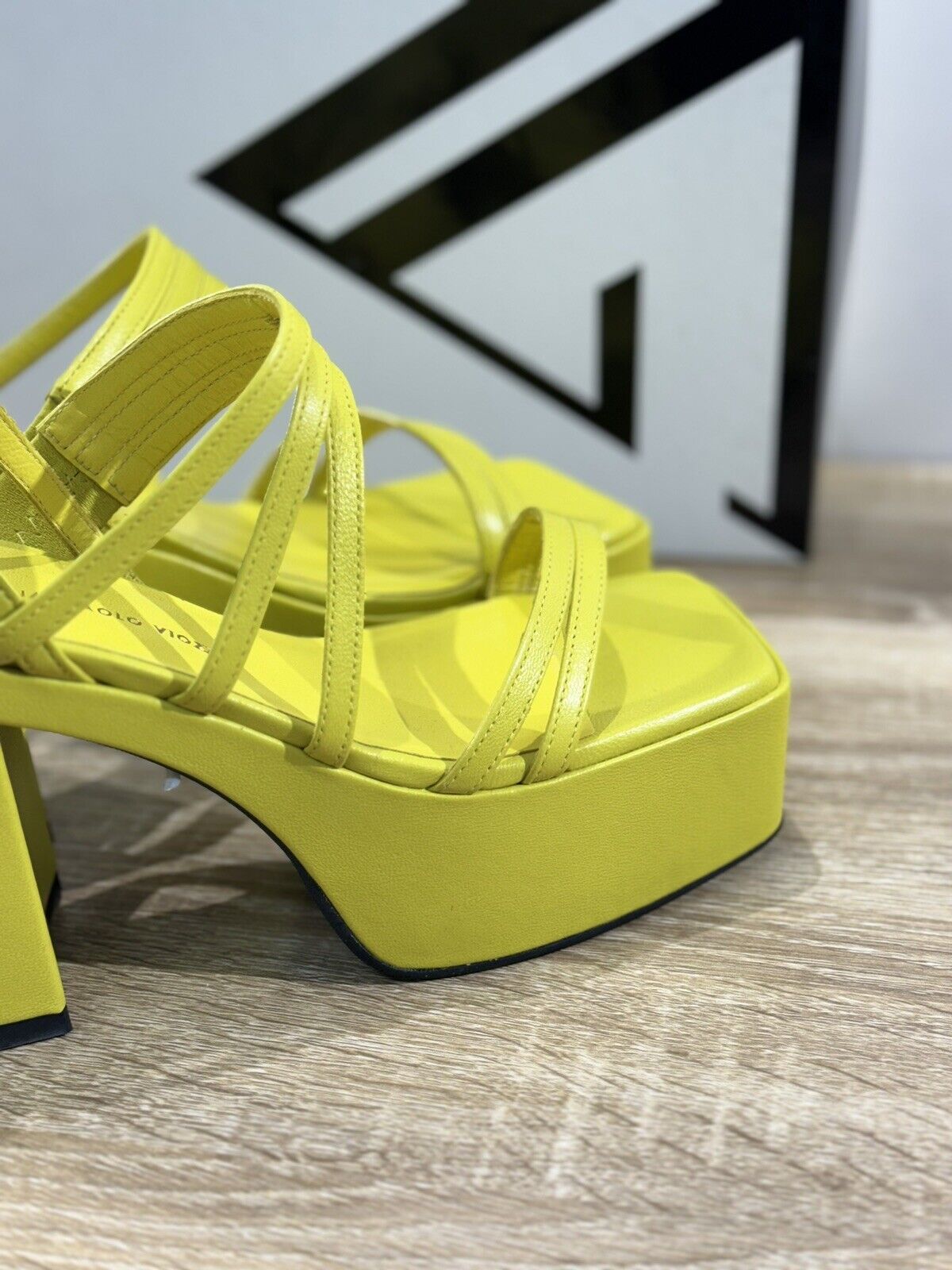 Giampaolo Viozzi Sandalo Donna Pelle Giallo  Luxury Woman Sandal Platform 40