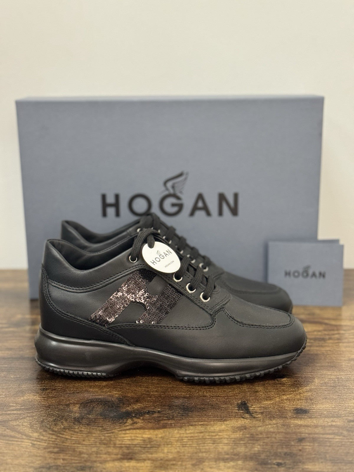 Hogan Interactive H Micropaiettes Pelle Nera Icon Hogan Donna 36