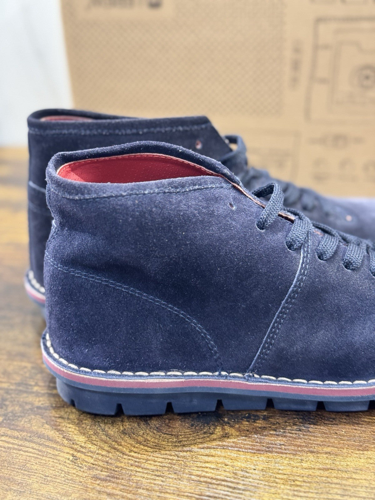 Lerews Polacchino Suede Blu Casual Boot Uomo 40