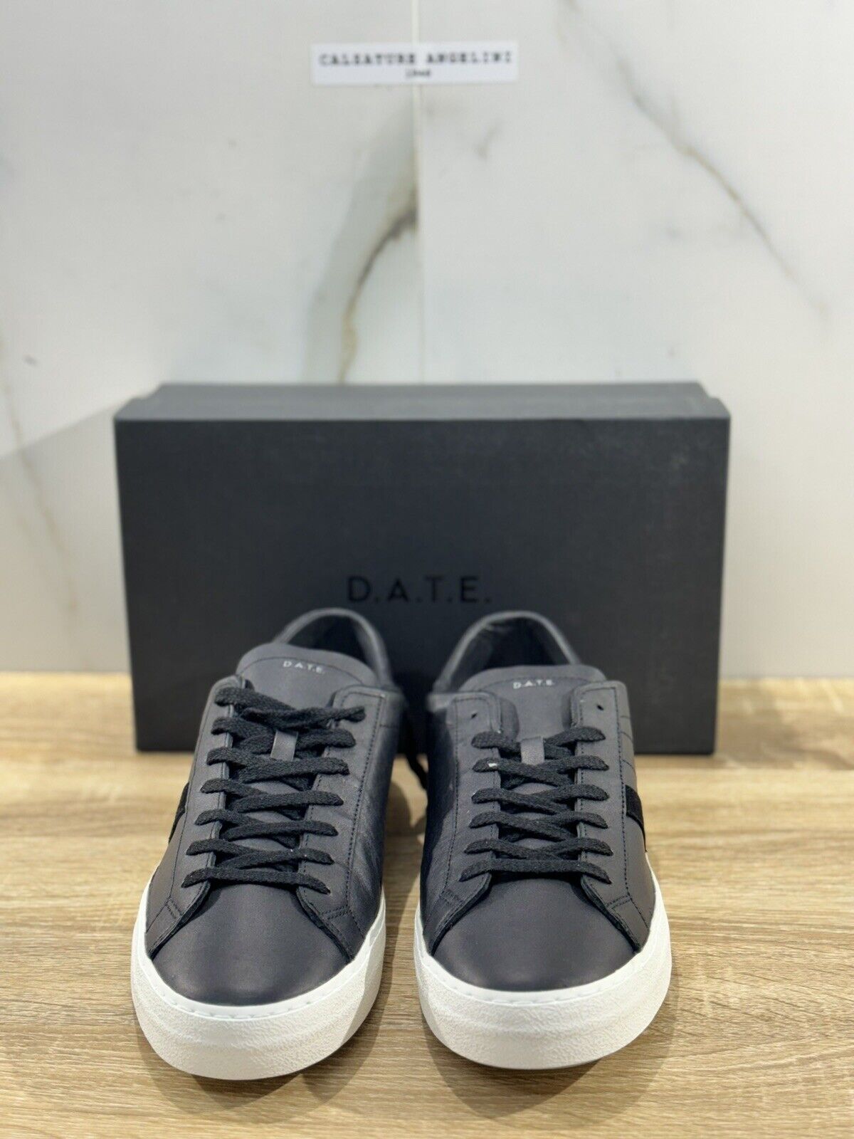 D.A.T.E Hill Low Vintage  Uomo  sneaker Pelle Nera  Casual Shoes 47