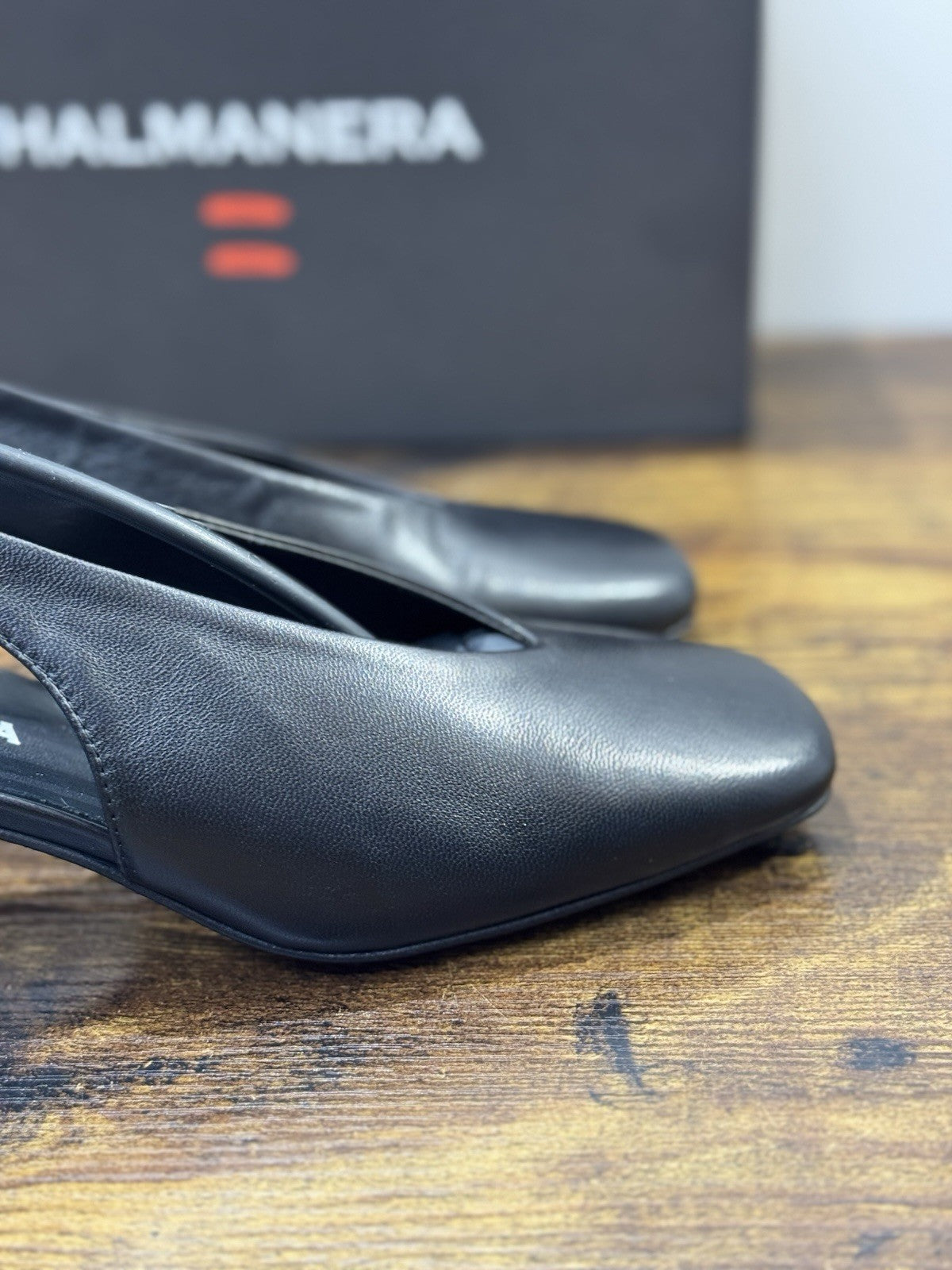 Halmanera Sling Back Pelle Nera Con Tacco Causal Halmanera Donna 37