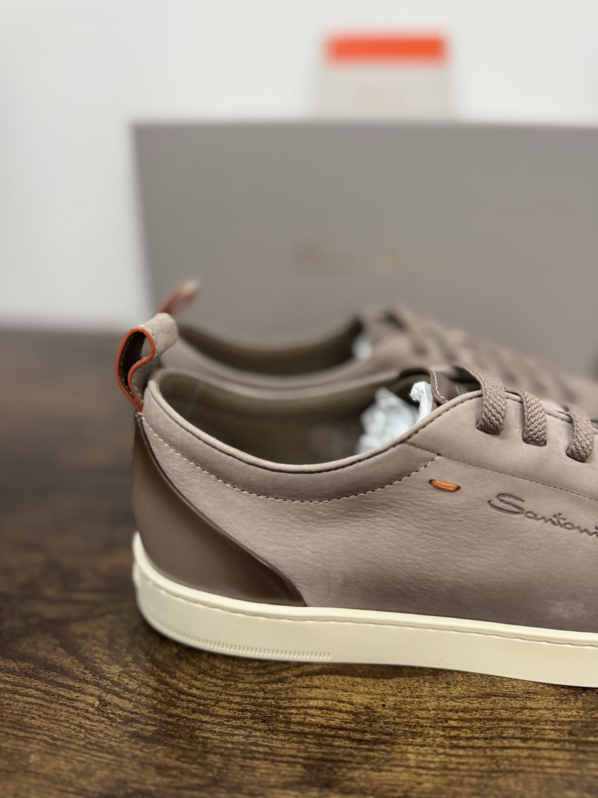 Santoni Sneaker Off Duty Pelle Beige   Luxury Scarpa Santoni Uomo 41