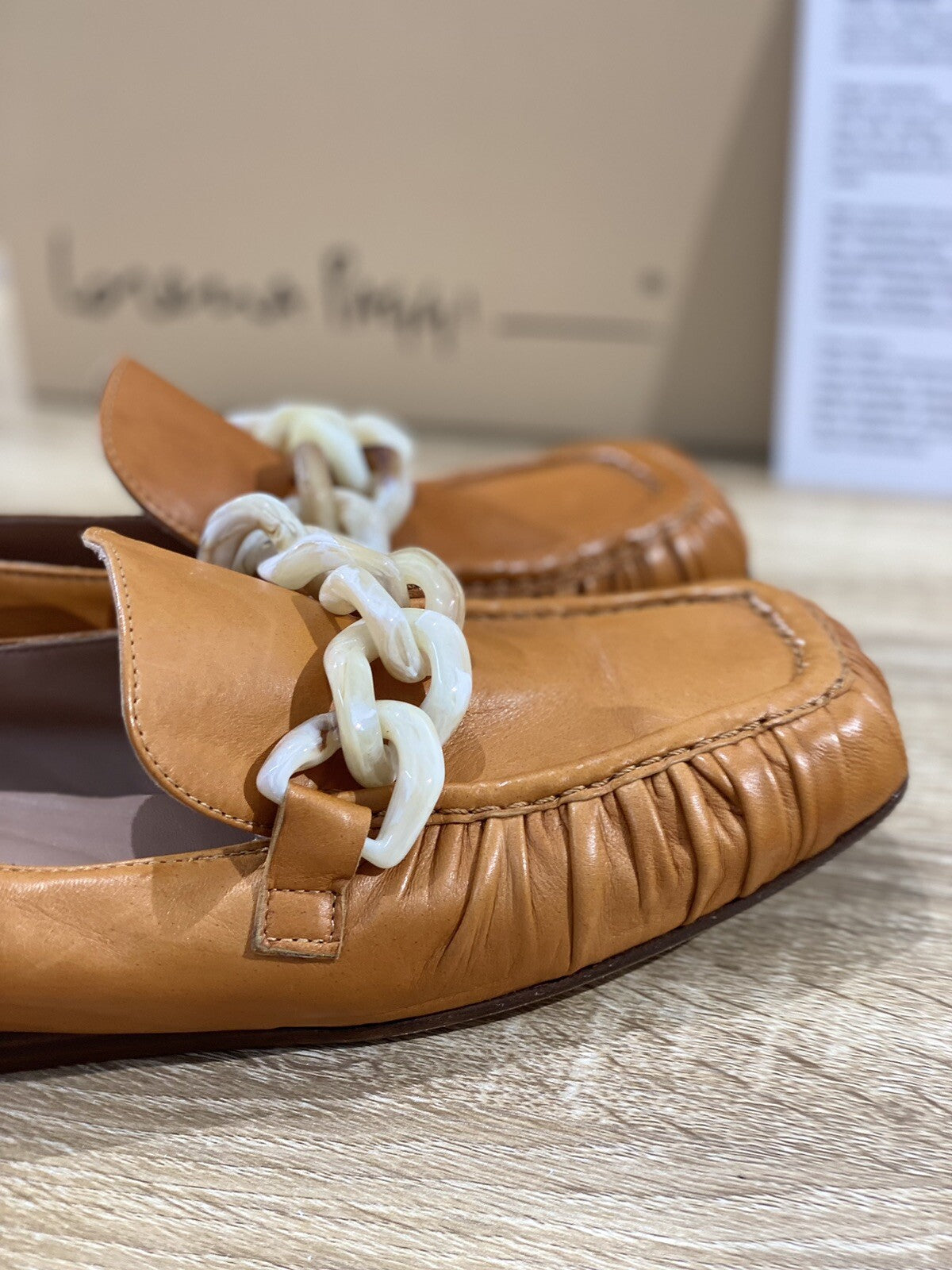 Lorena Paggi Mocassino Donna In Pelle Camel Made In Italy 37.5