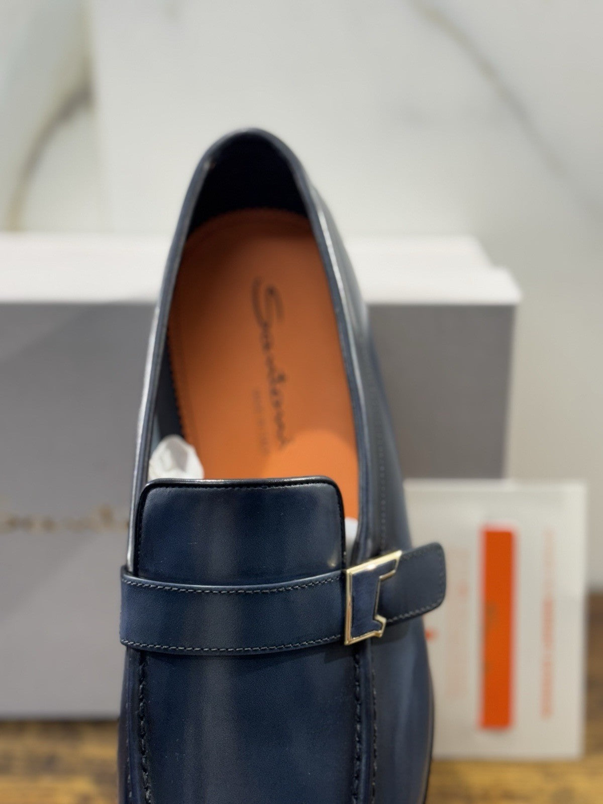 Santoni Mocassino Pelle Blu Luxury Santoni Scarpa Uomo 43