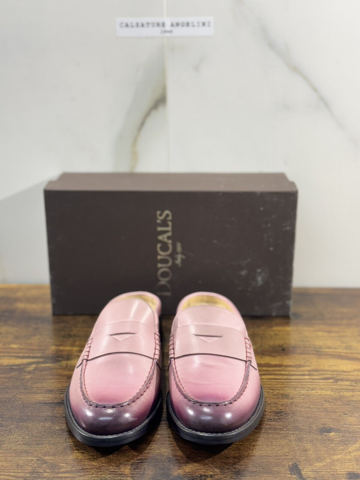 Doucal’s Scarpa Donna Sabot In Pelle Rosa Anticato A Mano 37