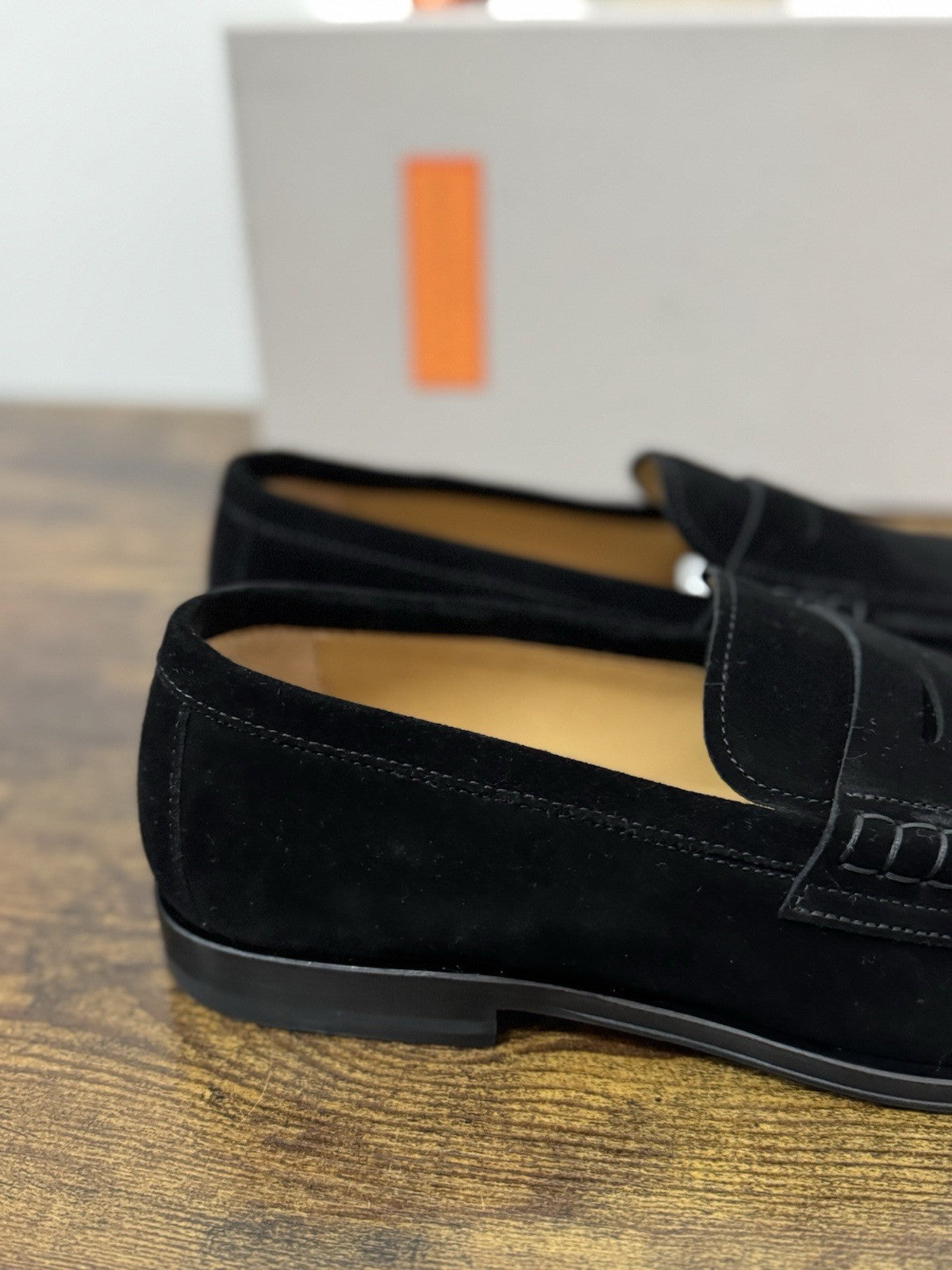 Henderson Baracco Mocassino Pelle Suede Nero  Luxury Handmade Commando Uomo 40