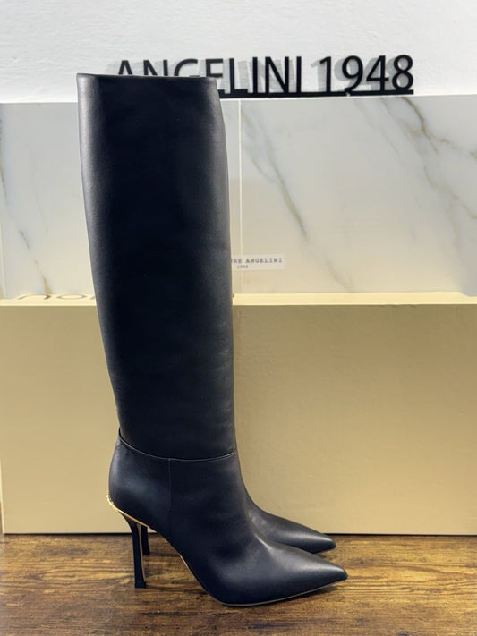 Ninalilou Stivale  Donna Pelle Nero Con Tacco Luxury Boot 41