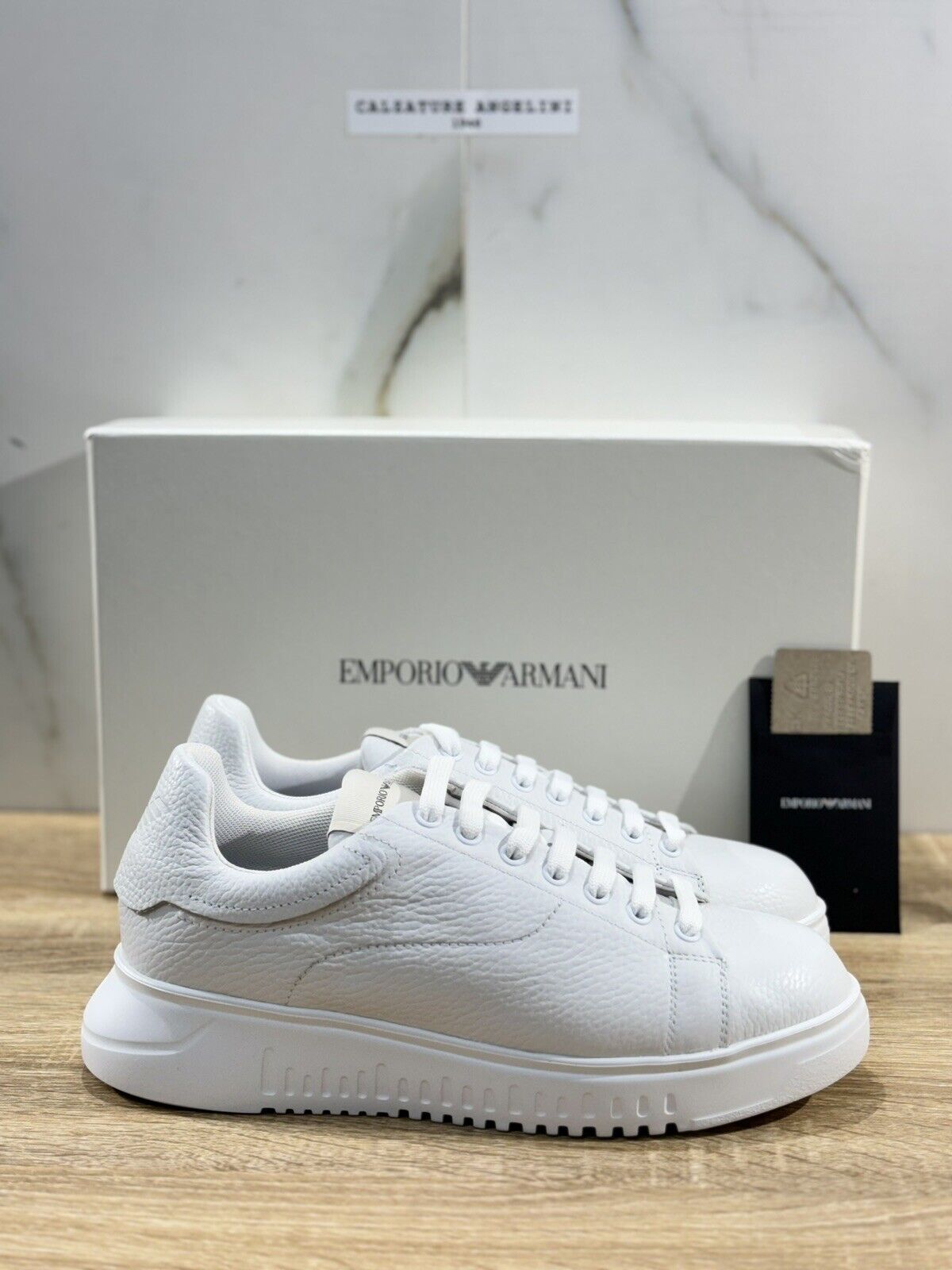 Emporio Armani Sneaker Uomo Pelle Bianca   Casual Armani Men Shoes 42