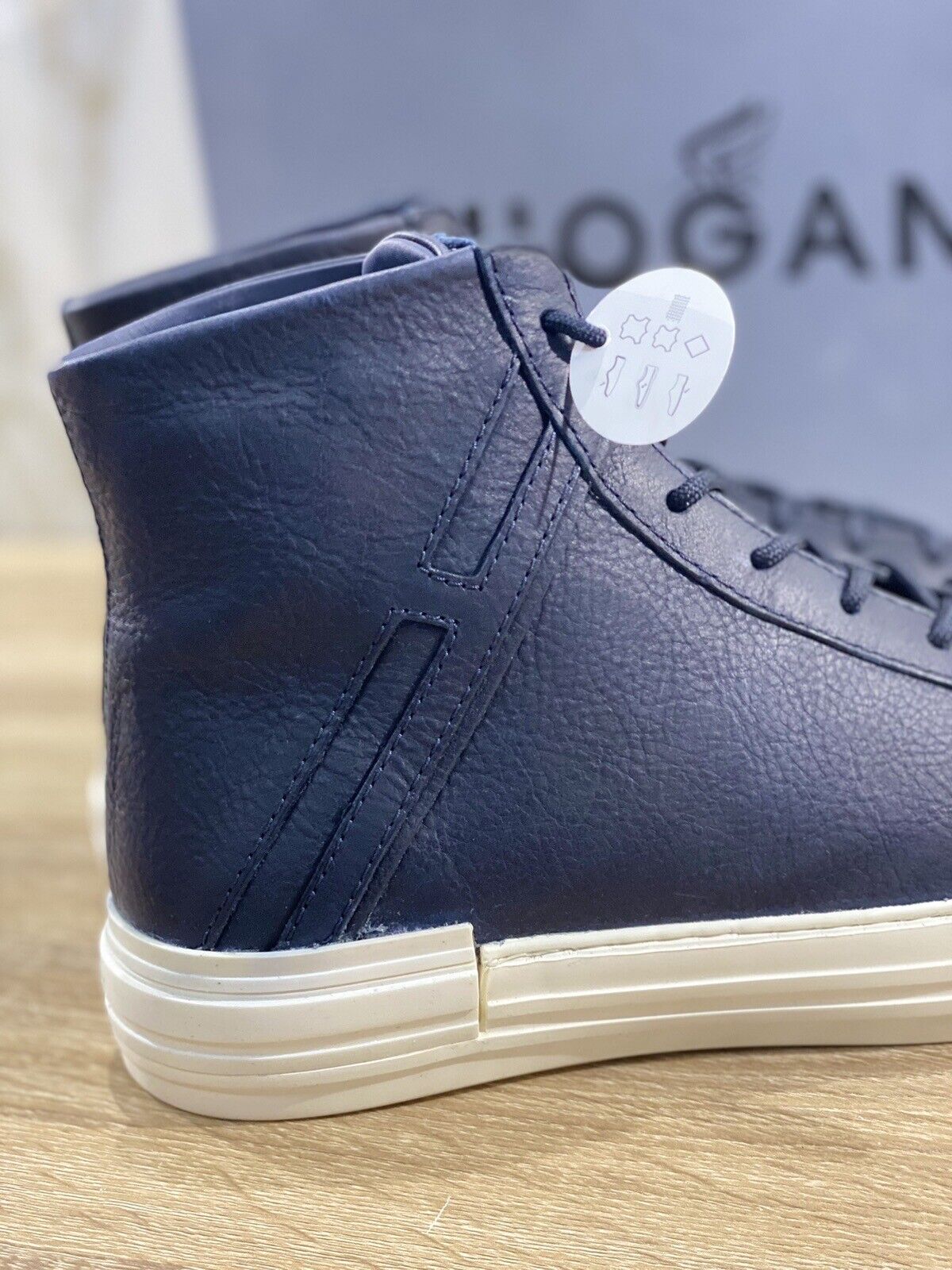 Hogan Hi Top Sneaker Uomo Pelle Blu Luxury Men Hogan Shoes Memory Foam 40