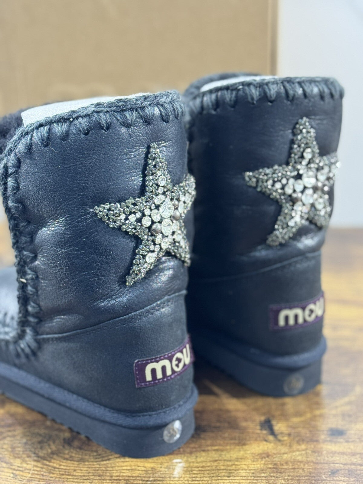 Mou Eskimo Boot 24 Cm  Nero Laminato Casual Mou Woman Boot 36