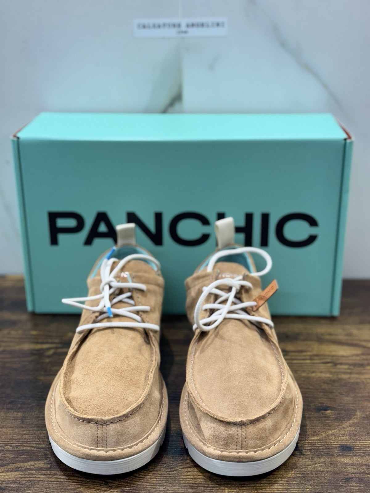 Panchic Lace Up Scarpa Suede Biscotto Casual Uomo 40