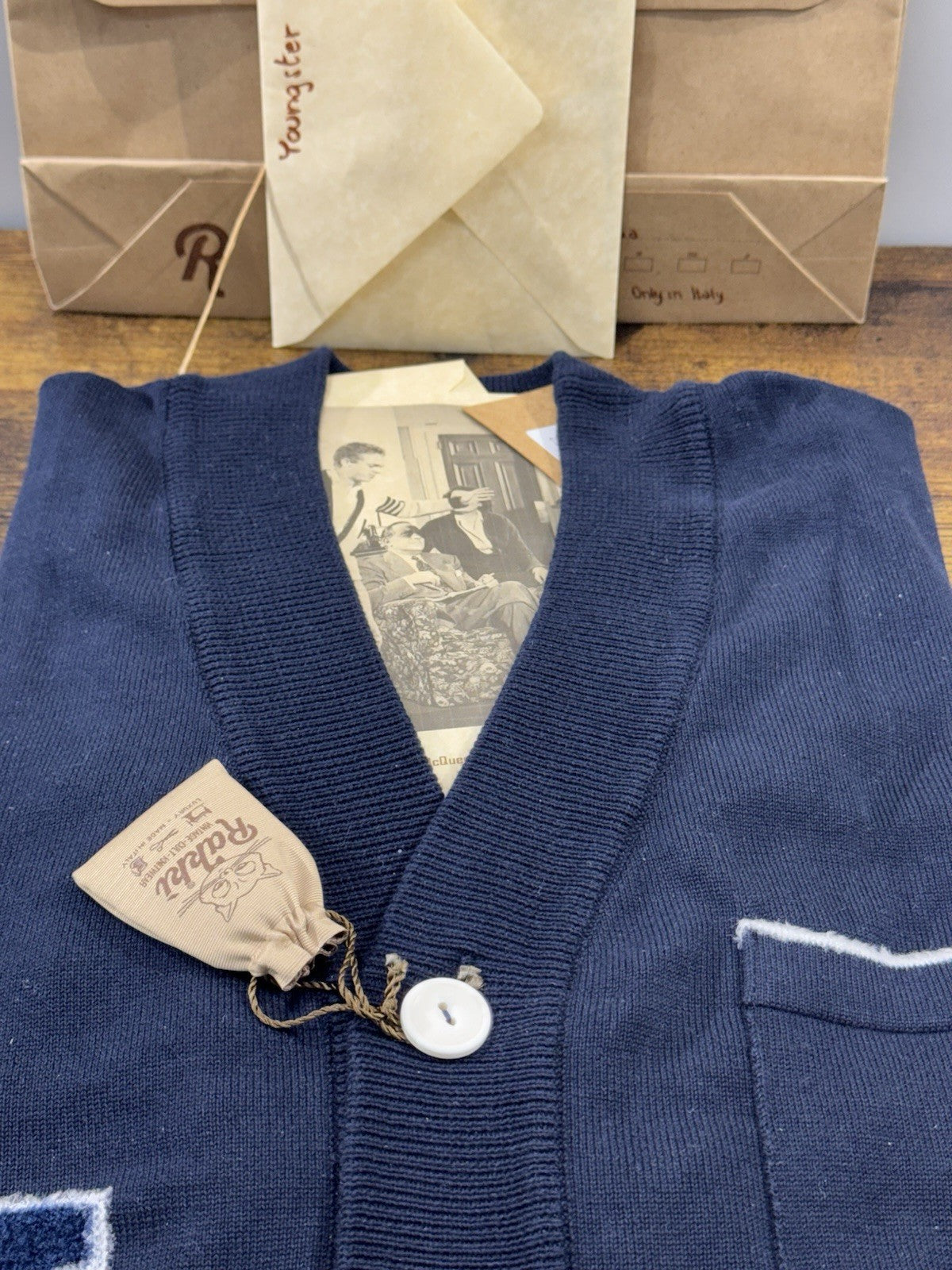 Rakki Cardigan College Steve McQueen Blu Cotone Makò  Uomo 52