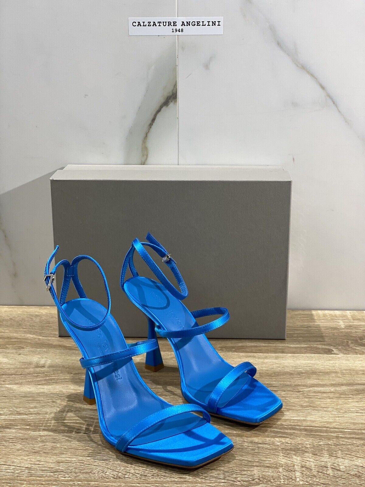 Sergio Levantesi Sandalo Donna Telen Raso Blu Luxury Woman Sandal 36