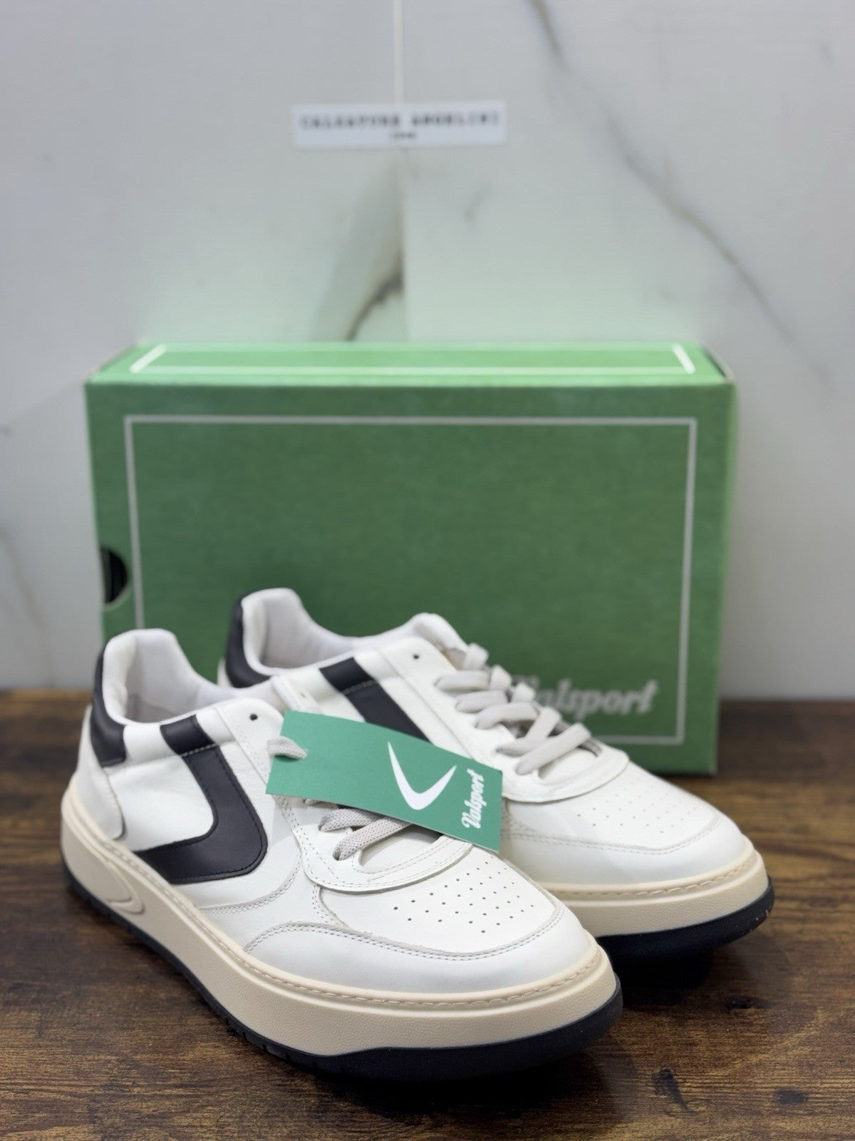Valsport Hype Classic   Sneaker Pelle Bianca Nero   Casual  Uomo 45