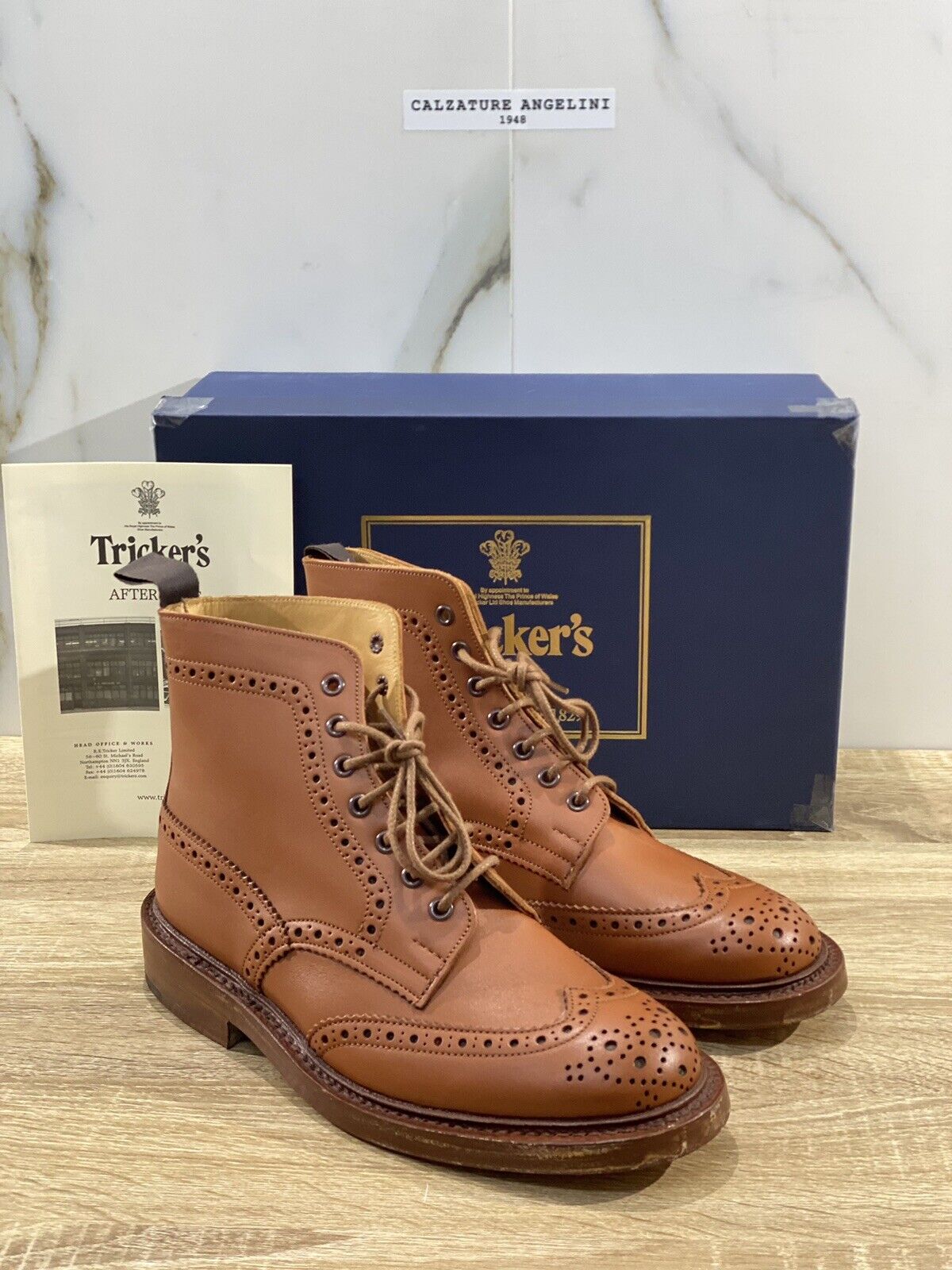 Tricker’s Stow Country boot fondo cuoio  pelle c shade tan luxury boot 7.5