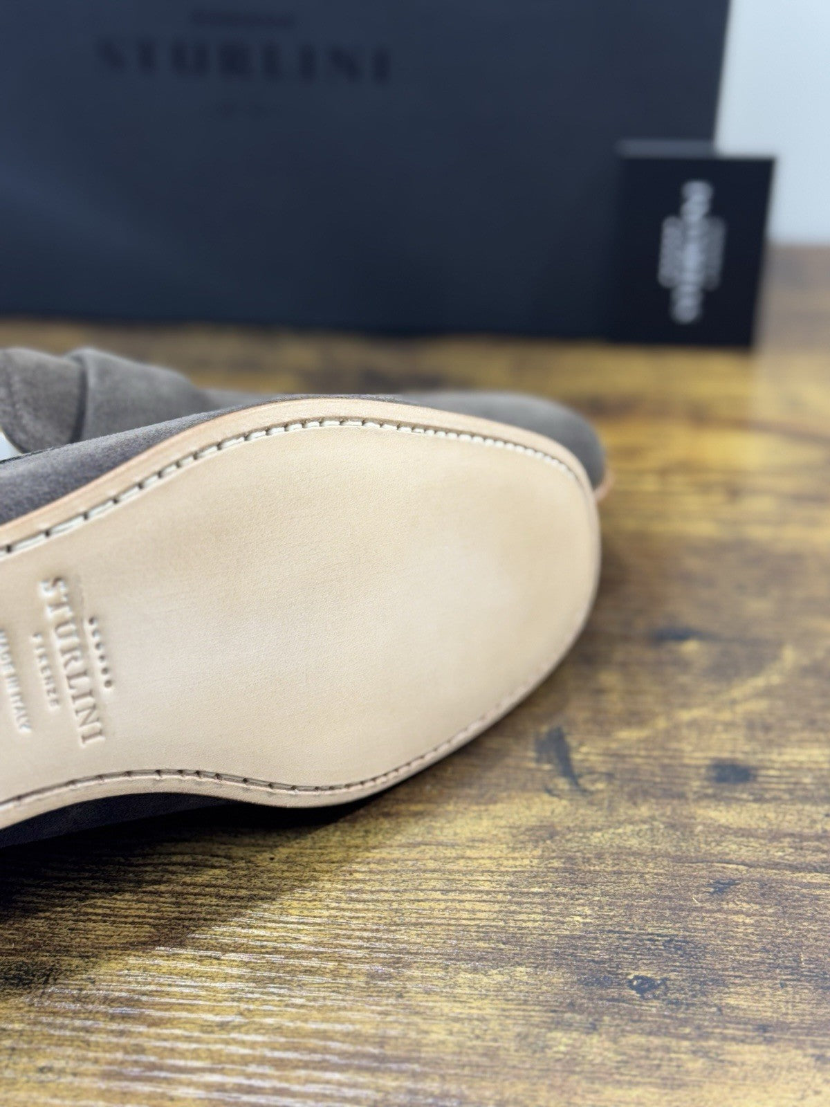 Sturlini Firenze Mocassino  Uomo Suede T Moro   Luxury Craftmanship Men 40.5