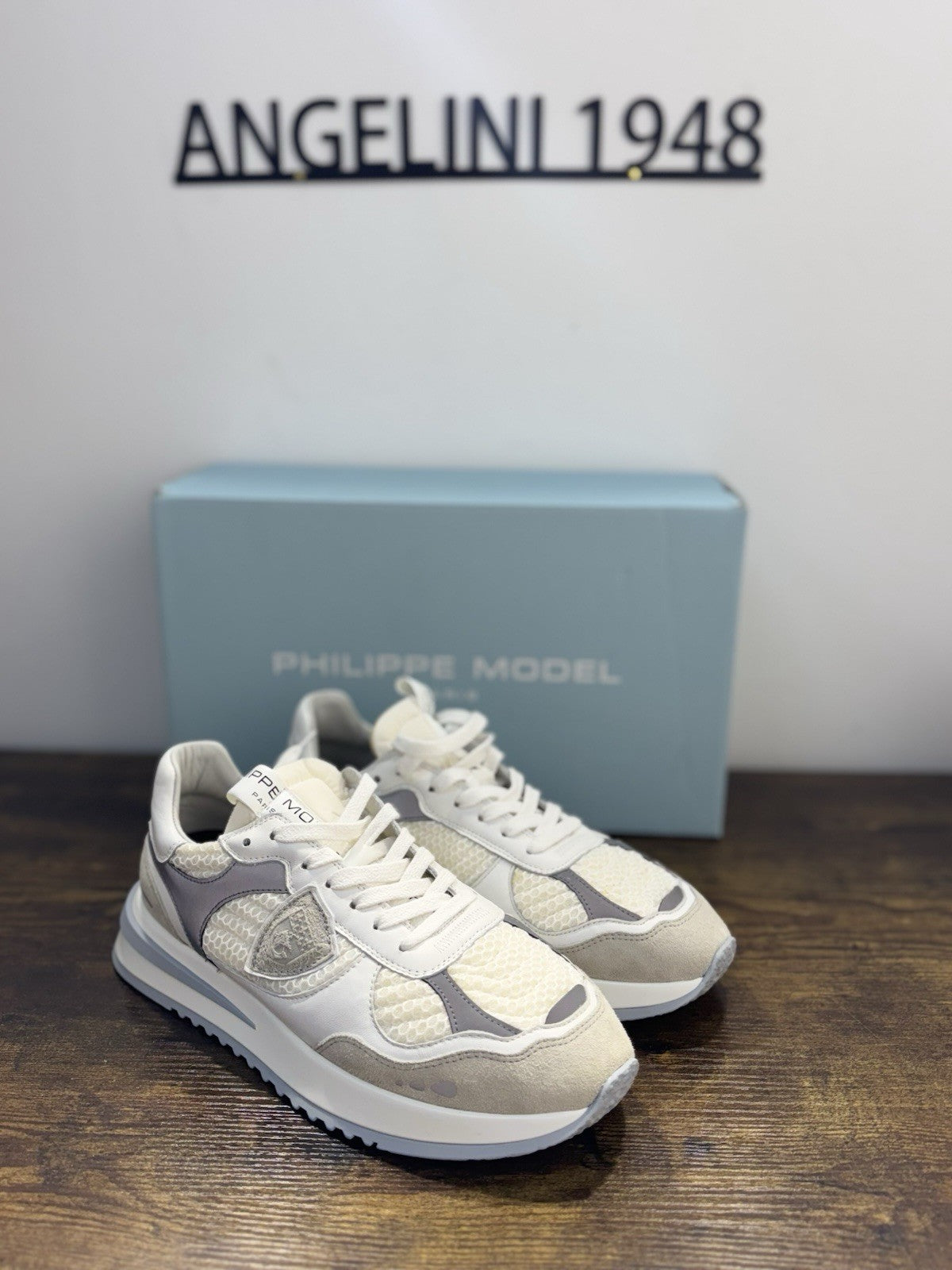 Philippe Model Olympique Low  Sneaker Pelle Bianca      Casual Uomo 45