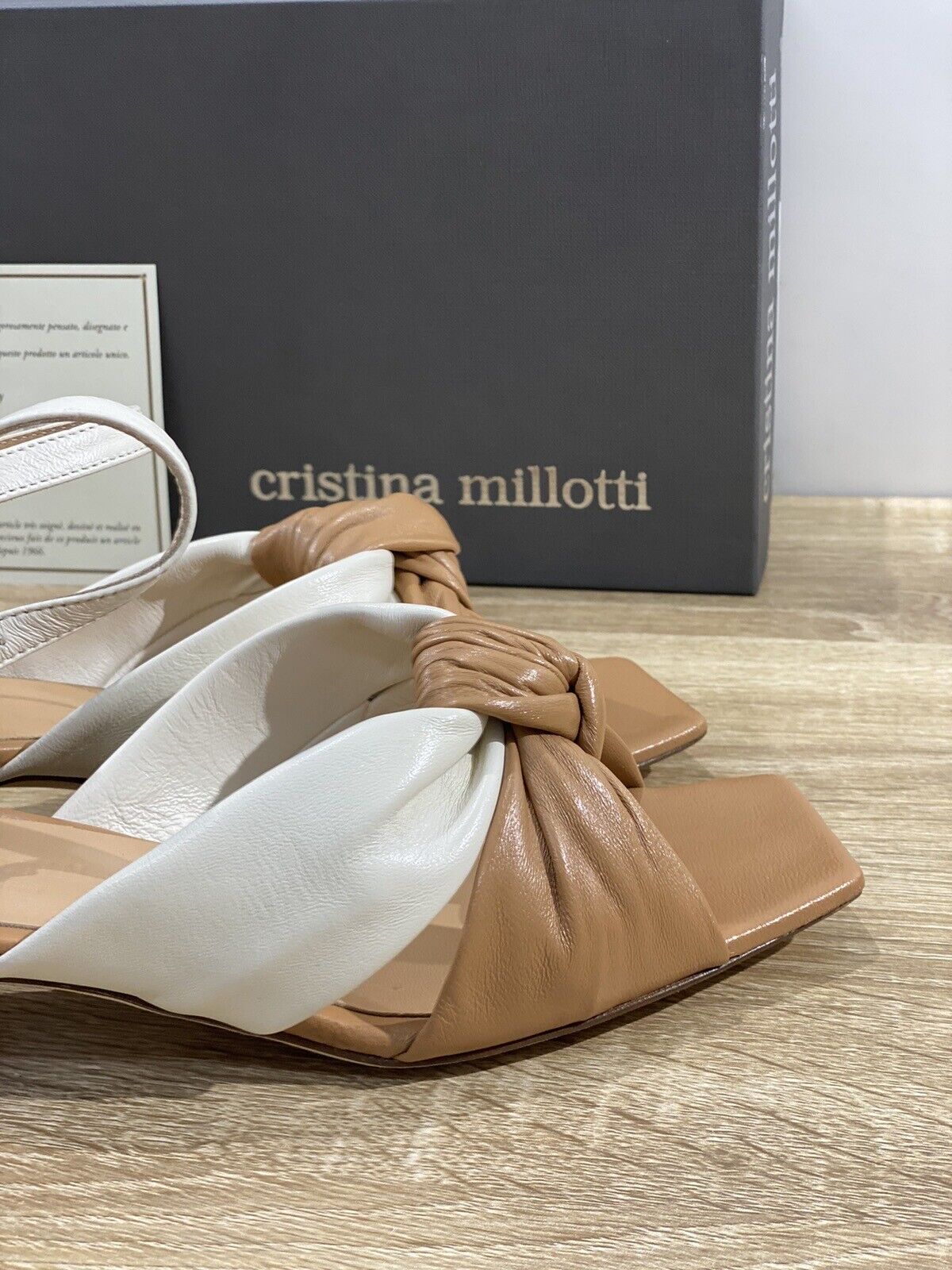 Cristina Millotti Sandalo Donna Pelle Soft Cuoio Luxury Handmade In Italy 37.5