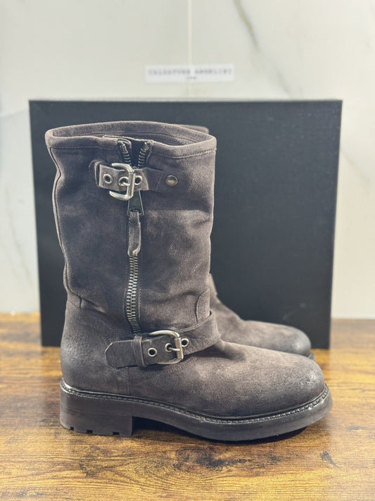 Strategia Biker   Donna A5792  Pelle T Moro  Luxury Biker Boot Woman 38