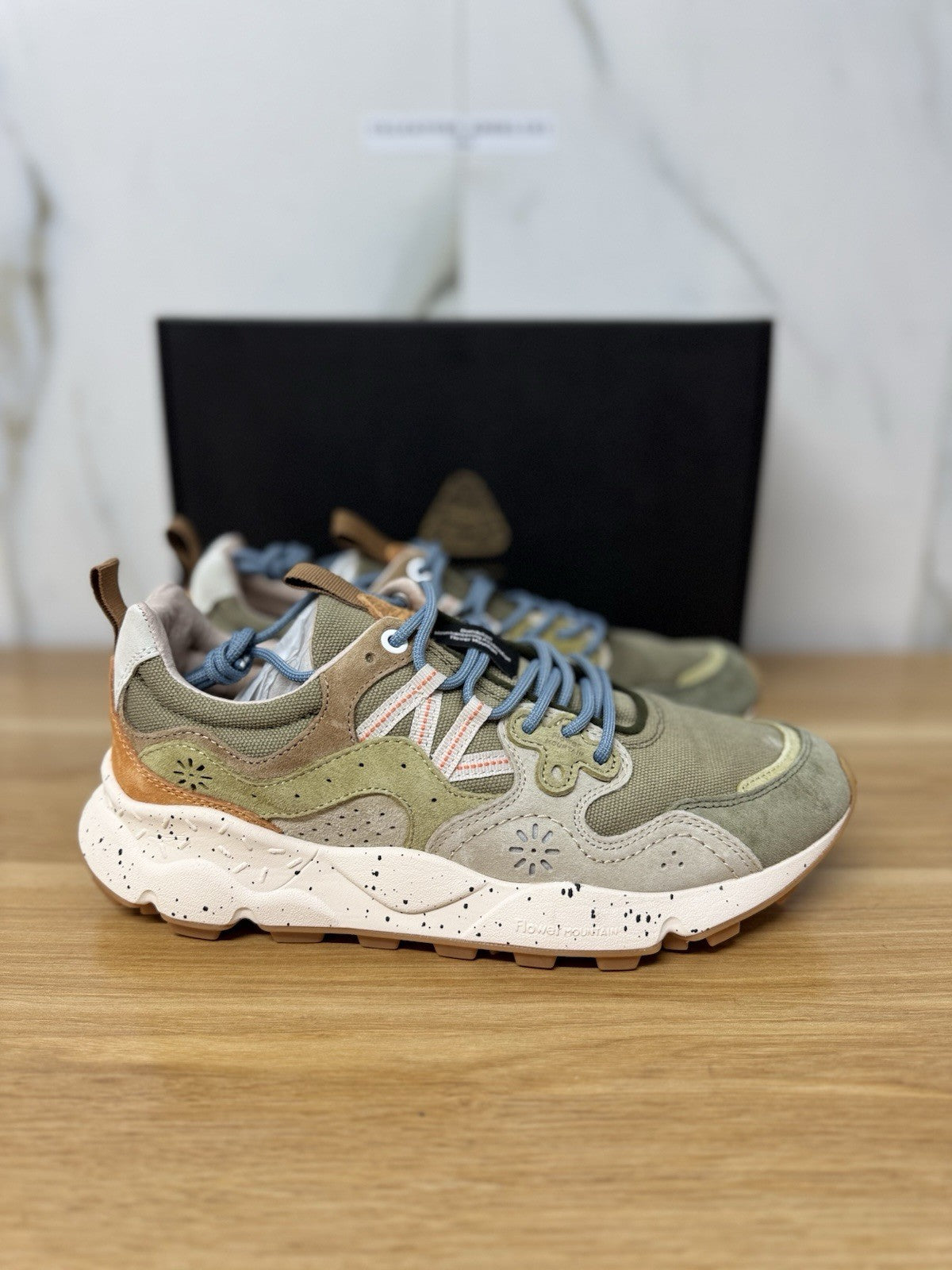 Flower Mountain Yamano 3 Taupe Green Light Casual Sneaker Uomo 42