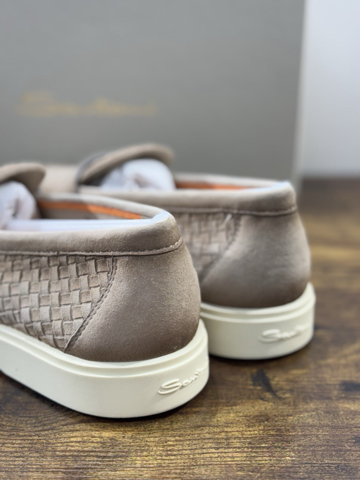 Santoni Mocassino Summer Walk Suede Beige Luxury Santoni Scarpe Uomo 42.5
