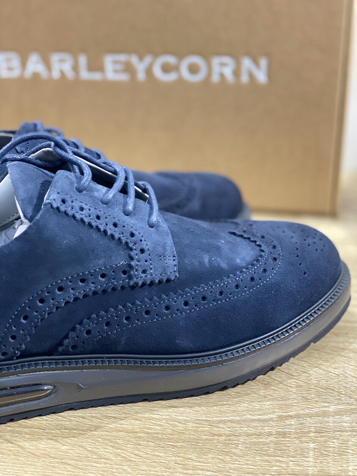 Barleycorn Air Brogue Uomo Pelle Suede Blu Extralight Casual Men Shoes 47