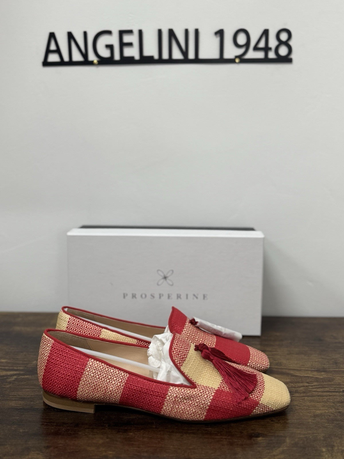 Prosperine Mocassino Nappine  Tessuto Rosso Beige  Casual Donna 40