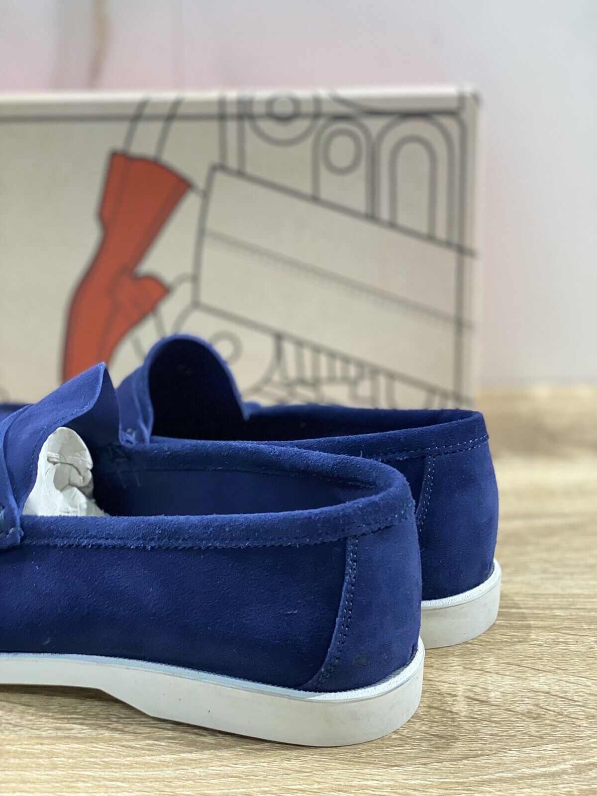 Il Mocassino Uomo In Suede Blu Fondo Gomma Ultra Flexi Made In Italy 41