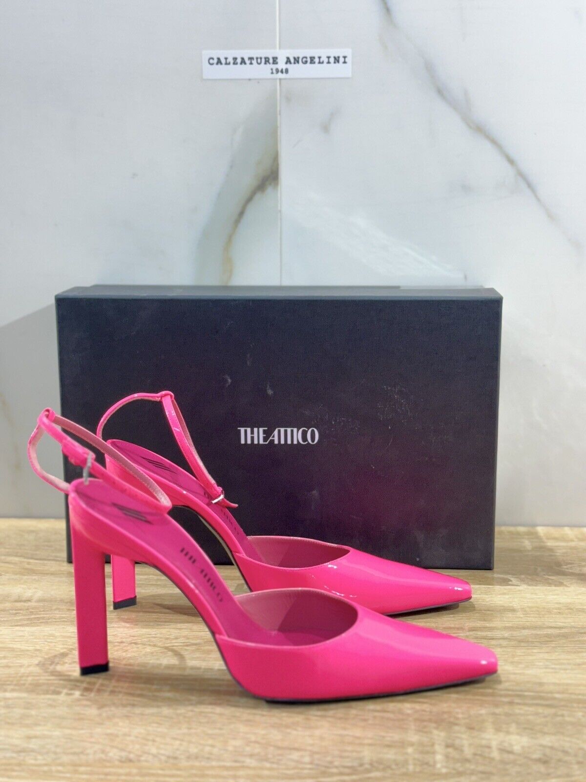 The Attico High  Heel Sling Back  Luxury The Attico Sandal Fluo Pink 39