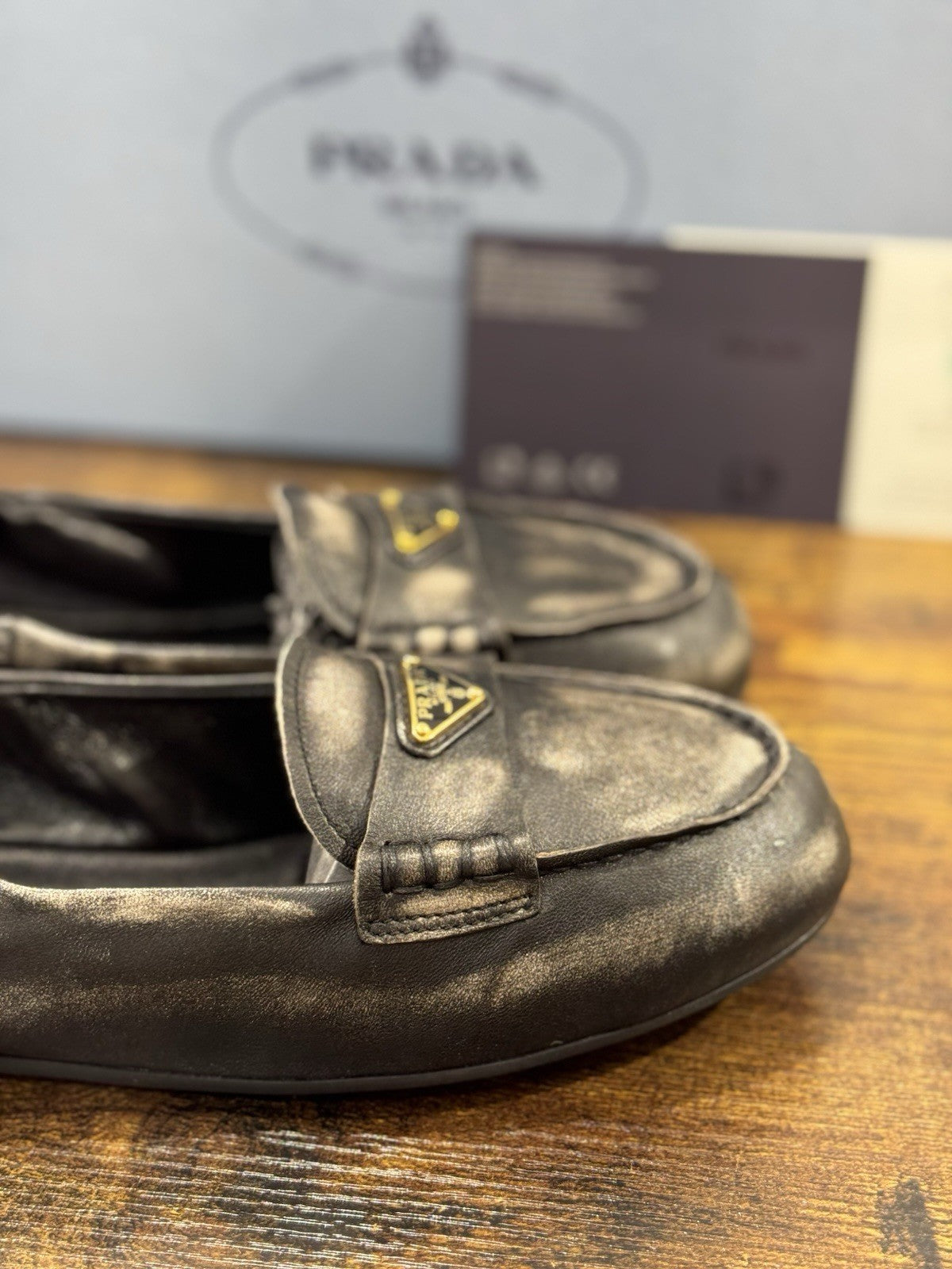 Prada Mocassini  In Nappa Nera Vintage  Icon Prada Donna 37